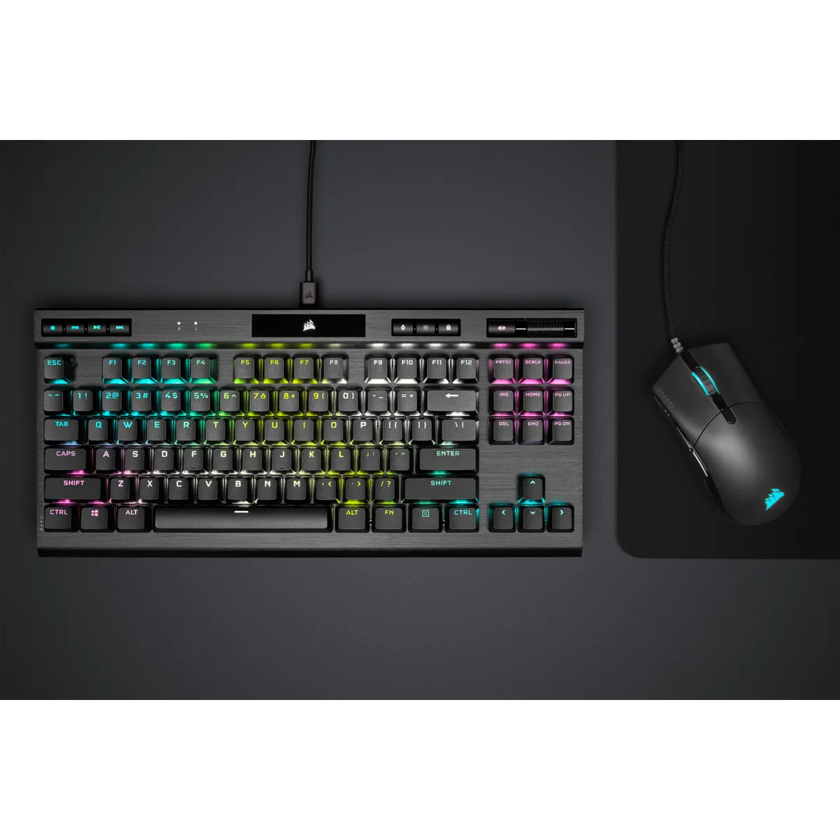 Corsair K70 RGB TKL Optical-Mechanical Gaming Keyboard; Backlit RGB LED; CORSAIR OPX Keyswitches; Black - image 5