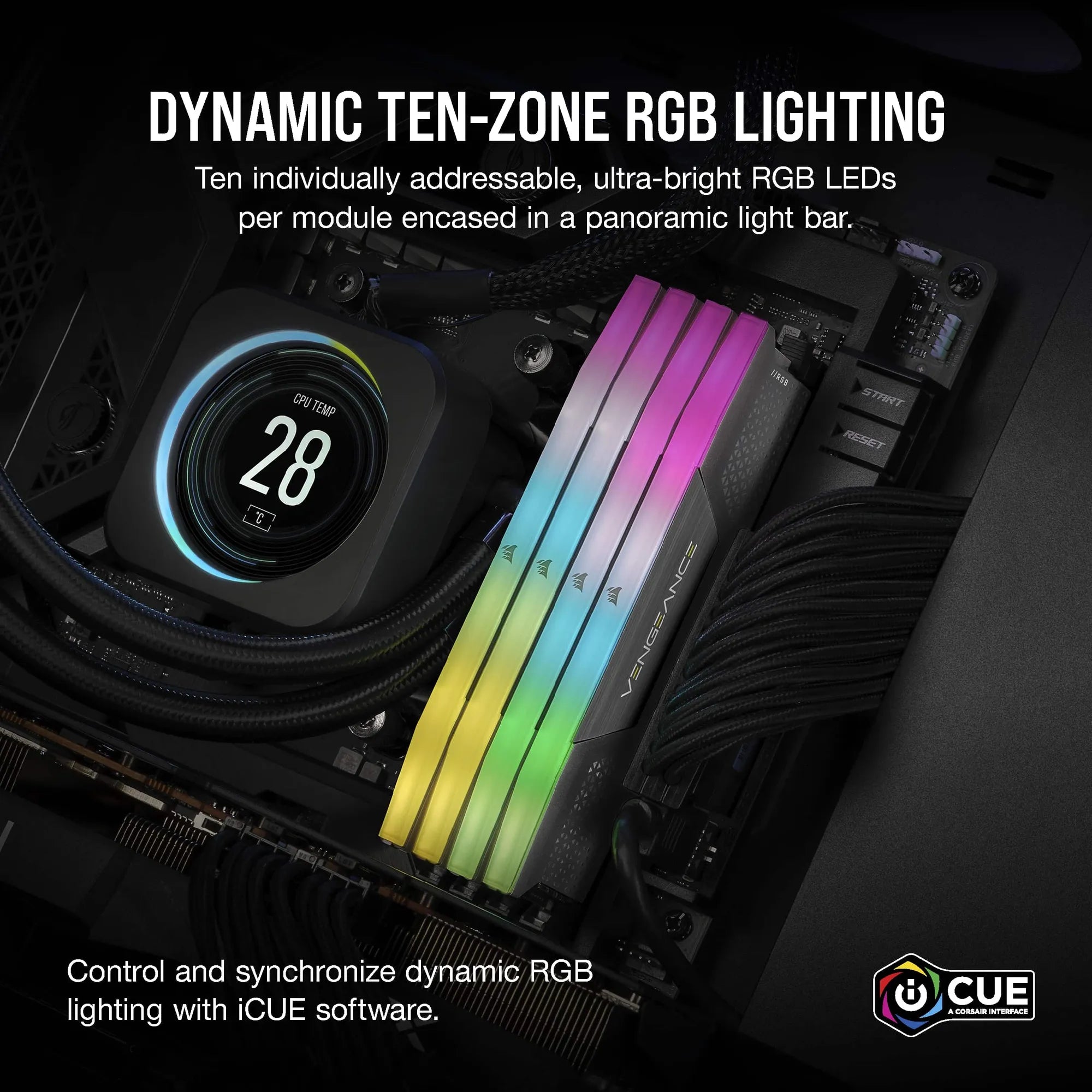 Corsair VENGEANCE RGB DDR5 32GB (2x16GB) DDR5 6000 CL36-44-44-96 1.4V  Intel XMP and AMD EXPO Memory - Grey. - image 12