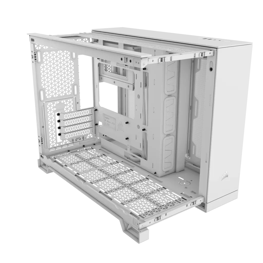 2500D Airflow White Mid-Tower Dual Chamber PC Case; 2x 3.5'' |  2x 2.5'' Drive Bays; Up to 360mm Radiator compatible - image 14