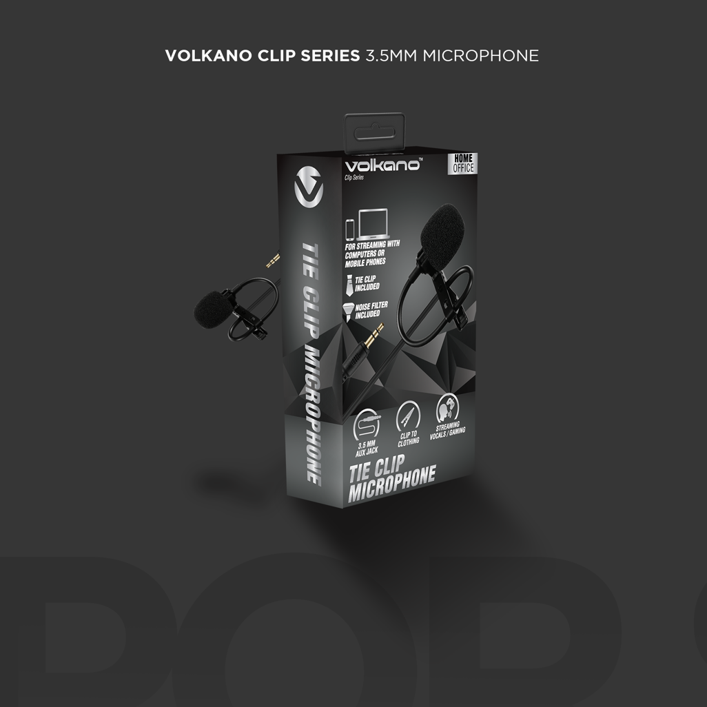 Volkano Clip series 3.5mm Tieclip Microphone