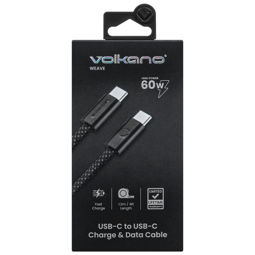Volkano Weave Series 60w USB C to USB C 1.2m-Black - image 9