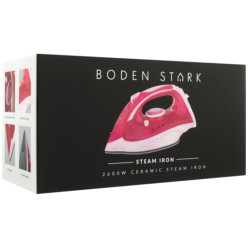 Boden Stark 2600W Ceramic Steam Iron - Pink - image 9
