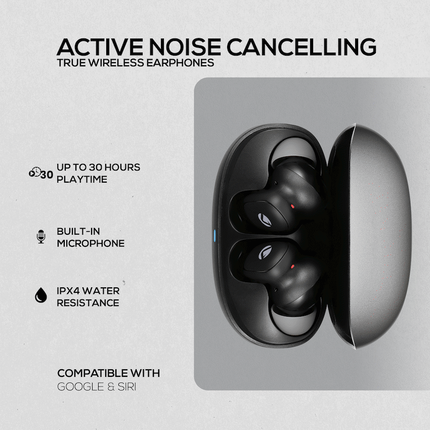 Volkano Sugar-Cube Active Noise Cancelling True Wireless Earphones - Black - image 9