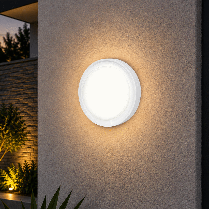 Ellies Cresent Series AC 24W Round LED Bulkhead - PC - WT - image 9