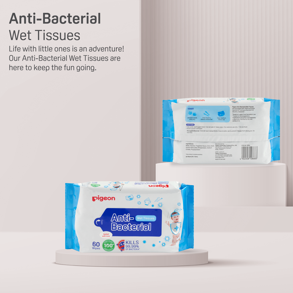 Pigeon - Anti-Bacterial Wipes 60's
