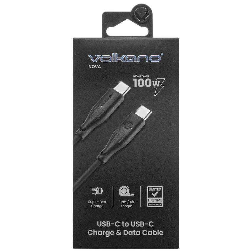 Volkano Nova Series USB C to USB C 100W 1.2m TPE cable-Black - image 9