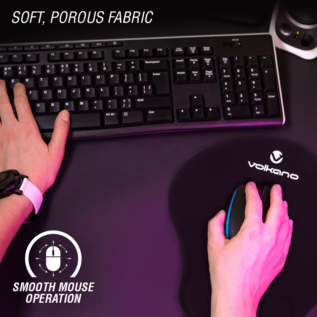 Volkano Comfort Series Gel Wristguard Mousepad - Black