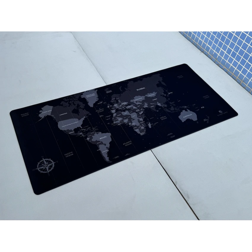 Everfurn Desk Mat - World Map - Large - Black - Non-Slip - image 9