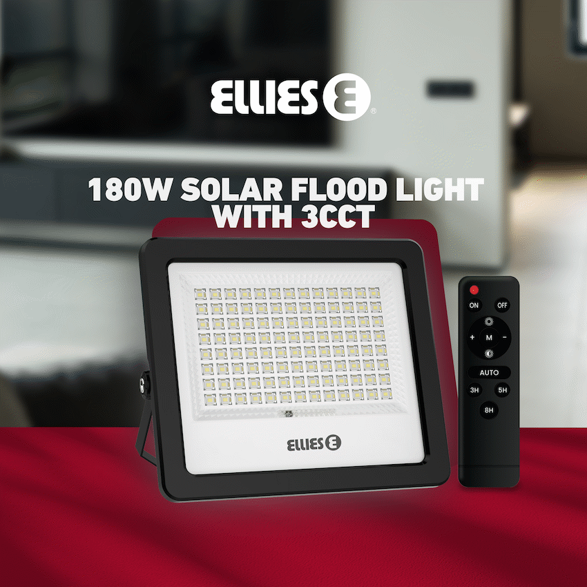 Ellies Nebula Series 180W Solar Flood Light  with 3CCT -BK - image 9