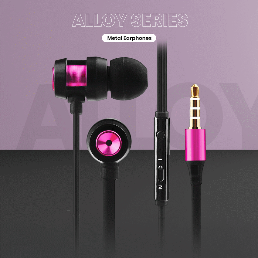 Volkano Alloy series metal earphone - Purple - image 9