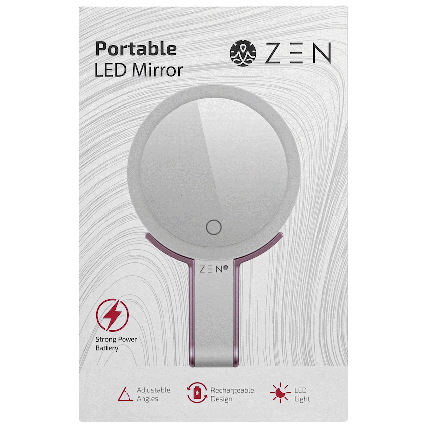 ZEN JestSet Series Portable Handheld LED Mirror - White - image 9