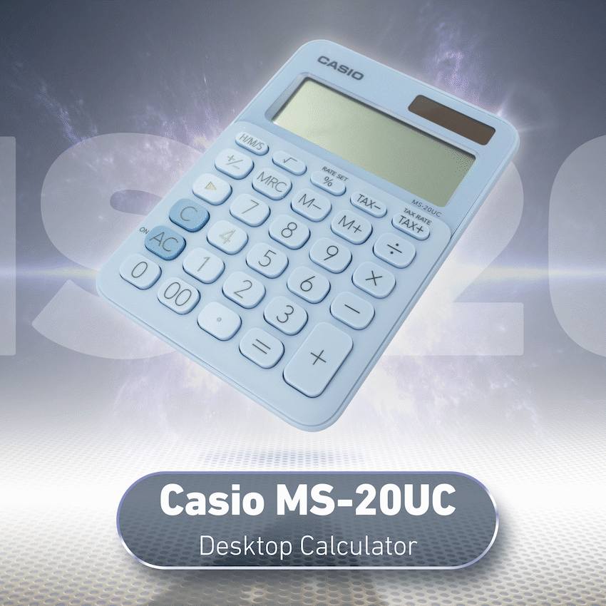 Casio MS-20UC - Desktop Calculator 12-Digit - Light Blue - image 9