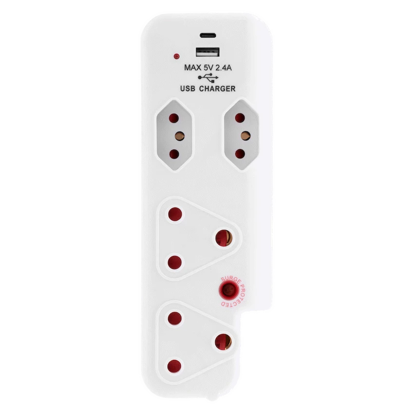 Ellies  4 Way Surge adaptor with type C + USB - WT - image 9