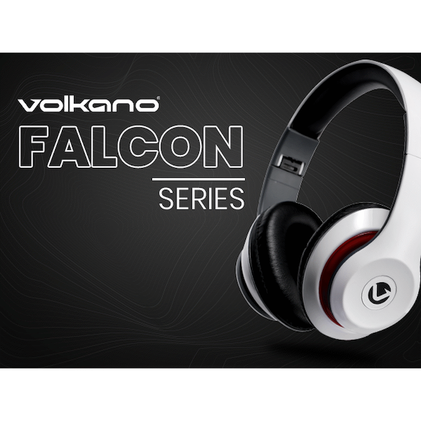 Volkano Falcon Series Headphones with Microphone - White - image 9