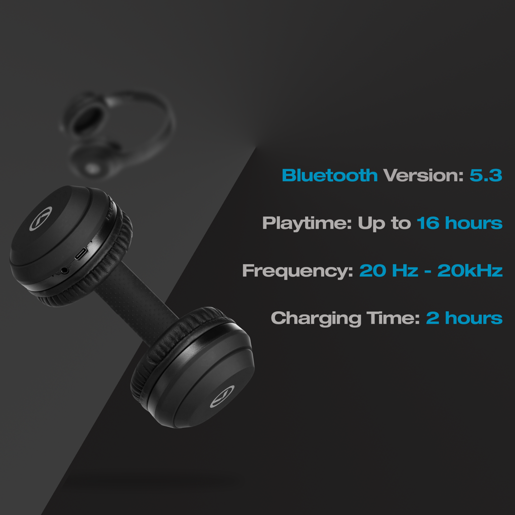Amplify Chorus Series Bluetooth 2.0 Headphones - Black