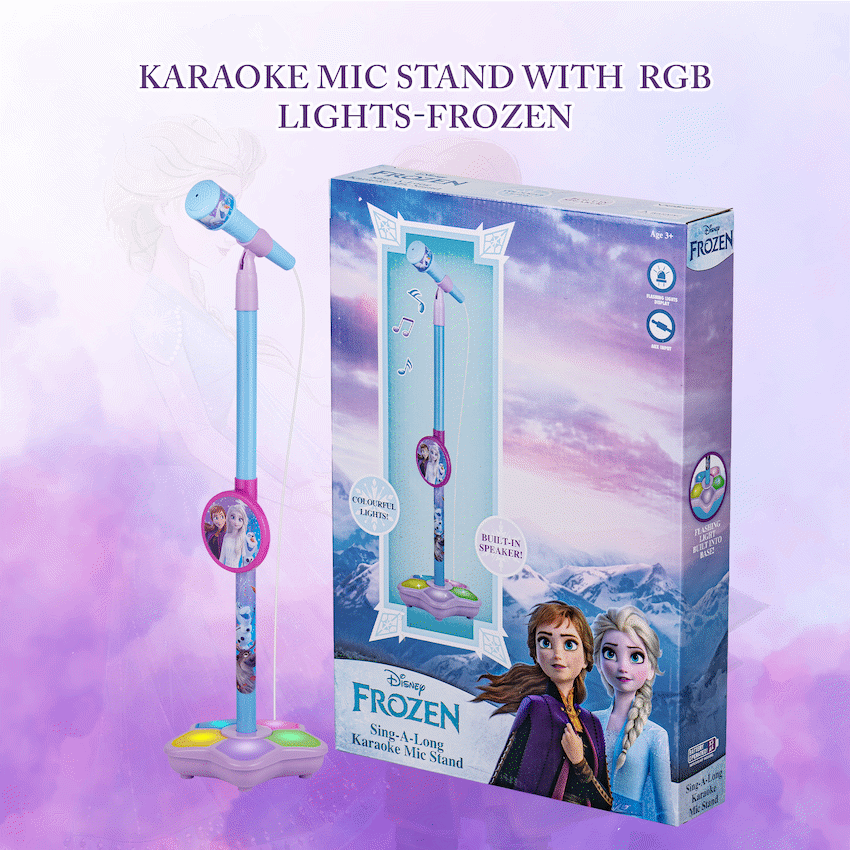 Disney Frozen Auxiliary Star Karaoke Microphone Stand with Colourful Lights - image 9