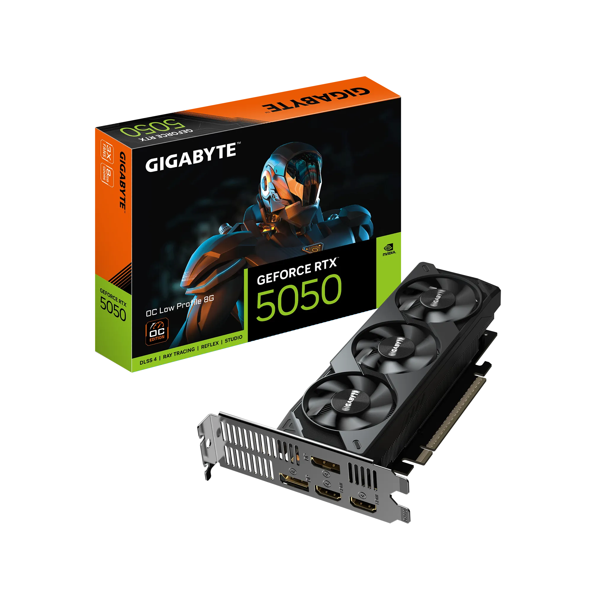 GIGABYTE nVidia GeForce RTX 5050 OC - 8GB GDDR6; 128-Bit Memory Bus; 2x HDMI; 2x DisplayPort. Low Profile - image 6