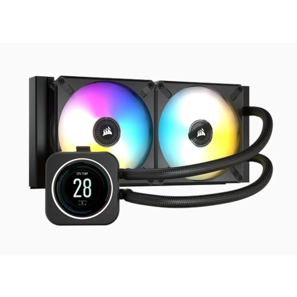 Corsair Wasserkühler ICue H100i Elite LCD, All-in-one liquid cooler, Black