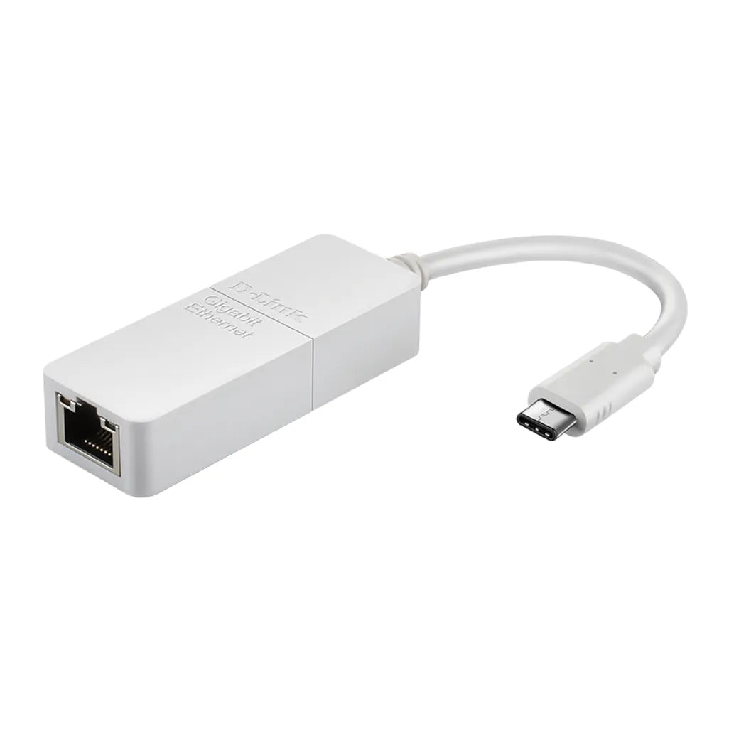 D-Link USB-C to Gigabit Ethernet Adapter – DUB-E130, Wired, USB Type-C, Ethernet, 1000 Mbit/s, White