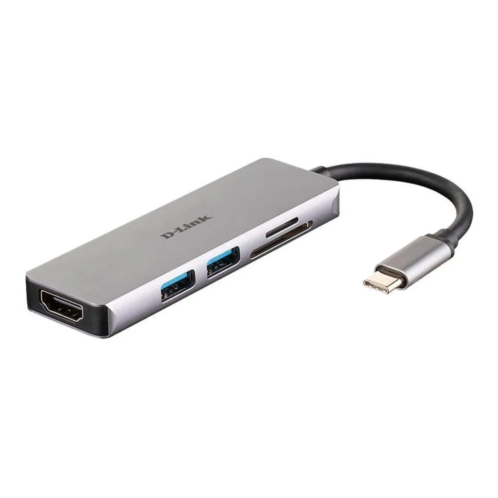 D-Link DUB-M530, Wired, USB 3.2 Gen 1 (3.1 Gen 1) Type-C, Aluminium, Black, MicroSD (TransFlash), SD, SDHC, SDXC, 5 Gbit/s, 4K Ultra HD