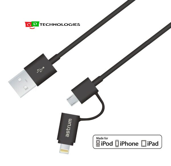 AC320 Micro USB + 8pin Charge & Sync MFI Cable