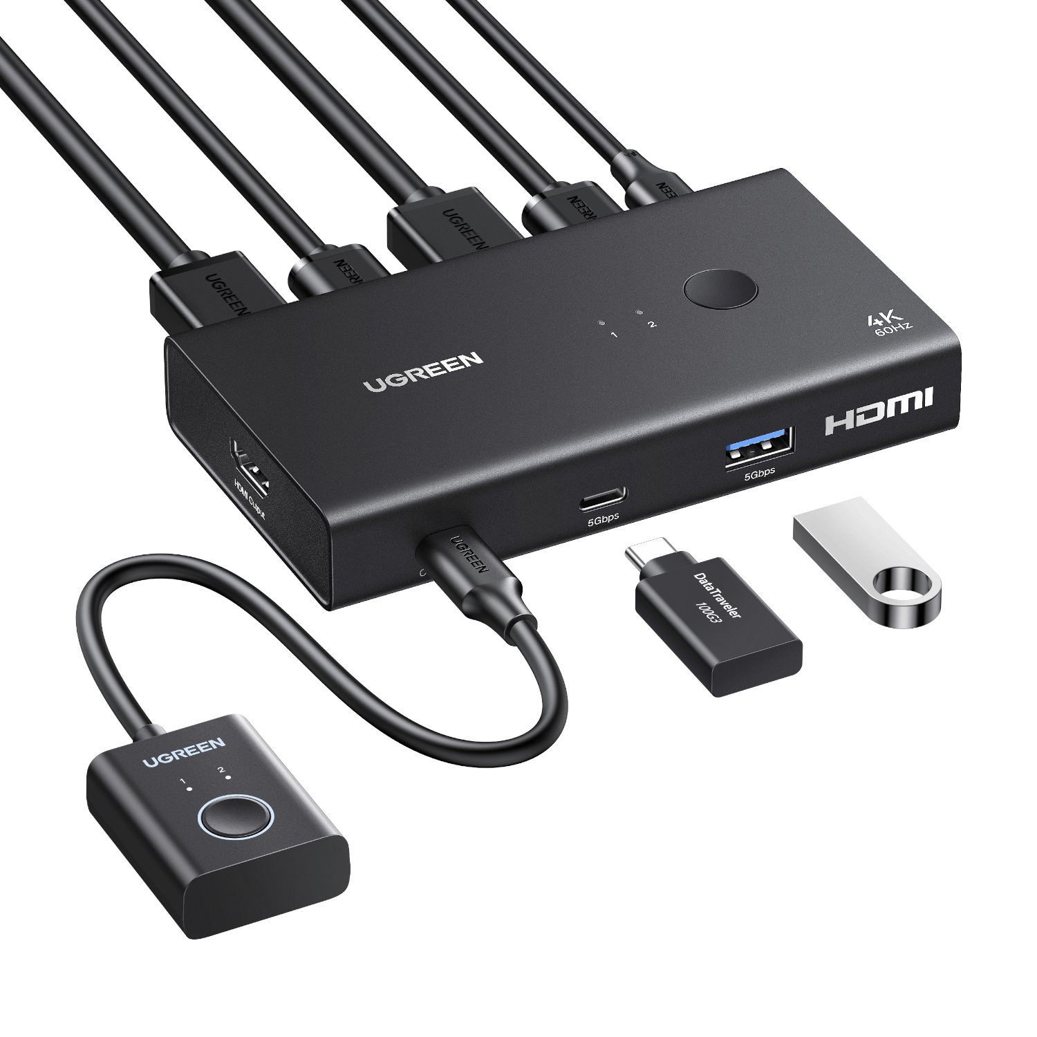 UGreen HDMI 2.0 KVM Switch 2-In-1 Out – image 3