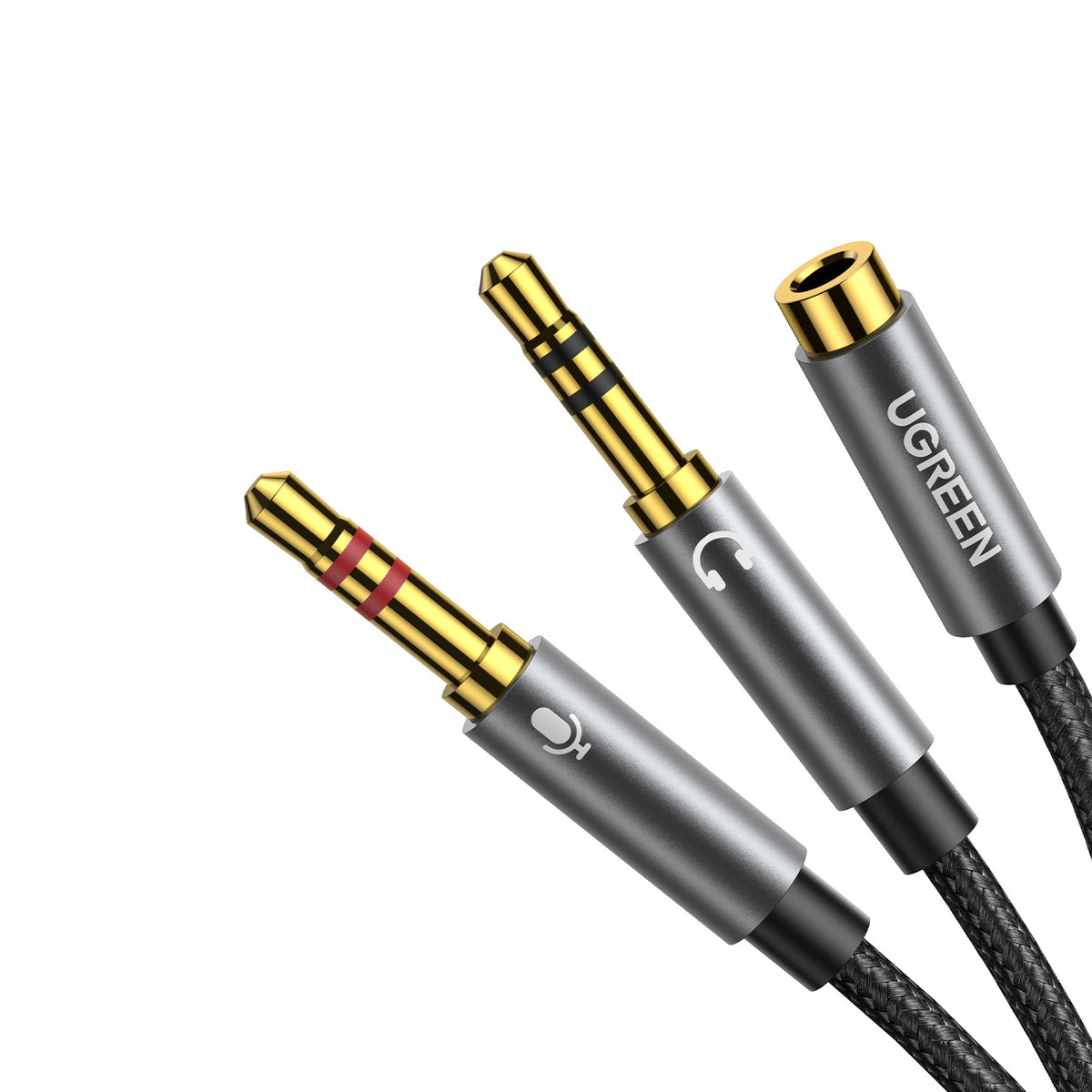 UGREEN UV140 AUX 3.5mm Audio Splitter Cable - Black/Grey – image 2