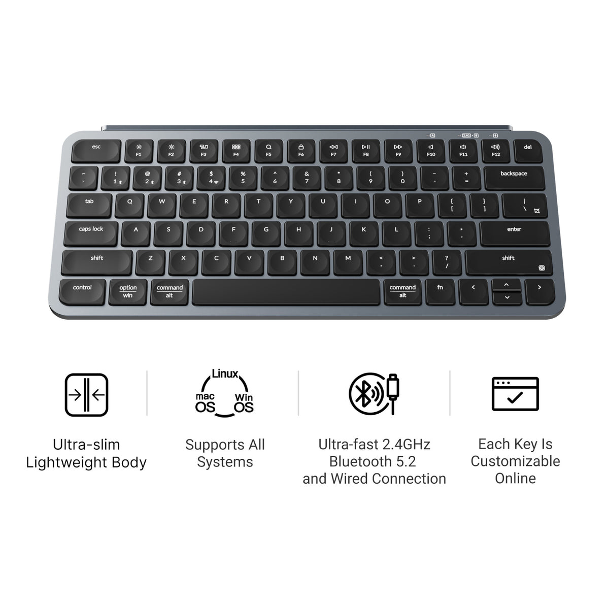 Keychron B1 Pro Ultra-Slim 75% Wireless Keyboard - Space Grey – image 9
