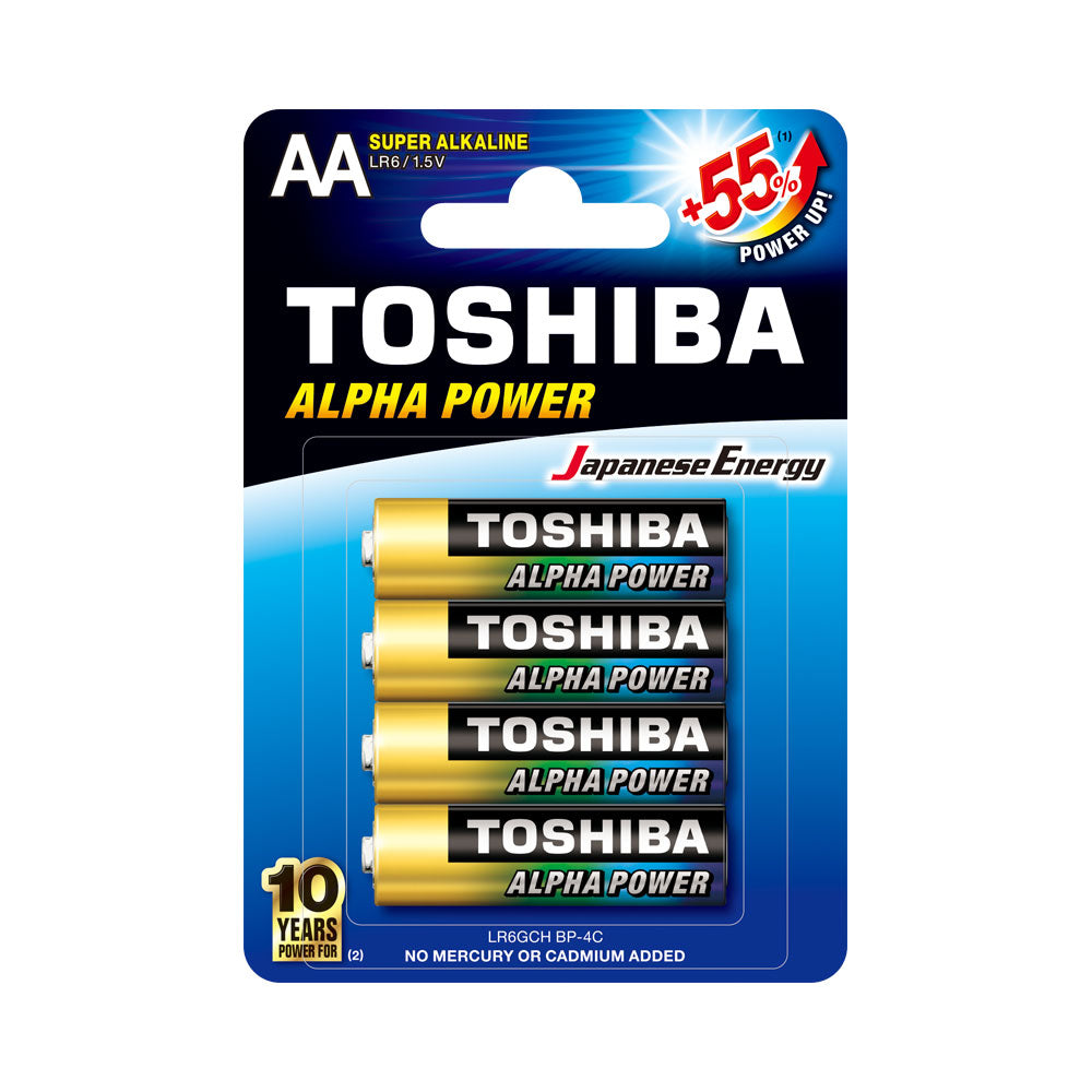TOSHIBA ALPHA POWER ALKALINE AA - 4 PACK