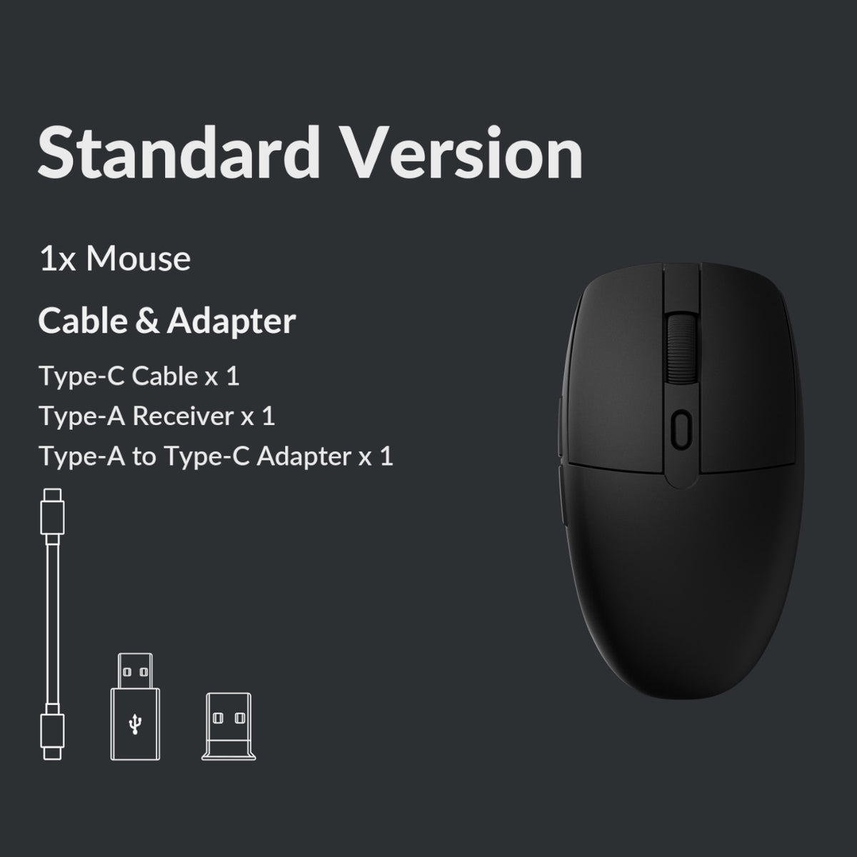 Keychron BM22-A9 1K Huano Micro Switch Wireless Mouse (BT/2.4GHz/Wired) - Black – image 9