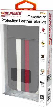 Promate Grey Zino BlackBerry Z10 Protective Leather Sleeve