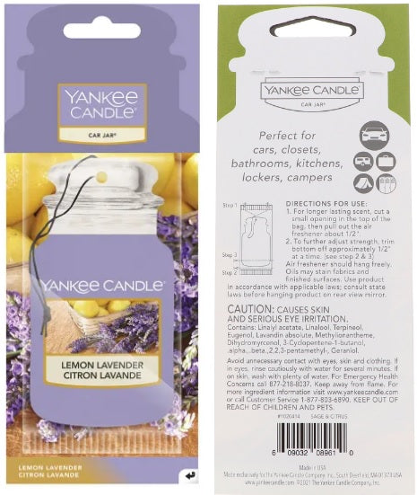 Yankee Candle Lemon Lavender Card Jar Retail Box No