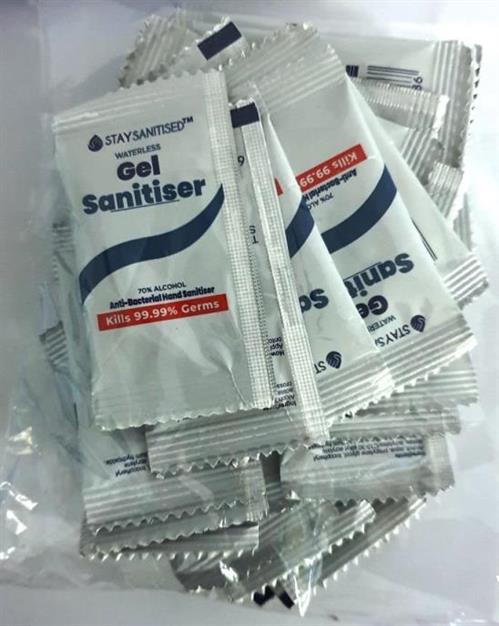 Casey Travel Gel Sanitiser Sachet 3ml Pack of 30 Retail Box