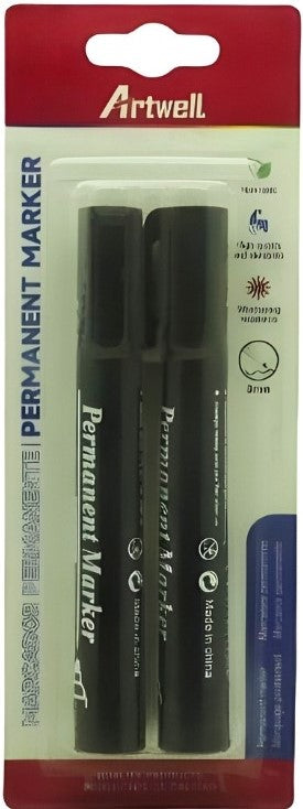 Artwell Permanent 2 Pack Black Marker