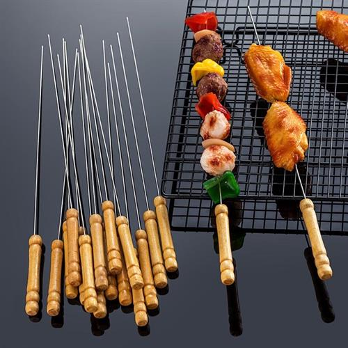 Casey 12 Piece Stainless Steel 30cm Length BBQ Kebab Skewers