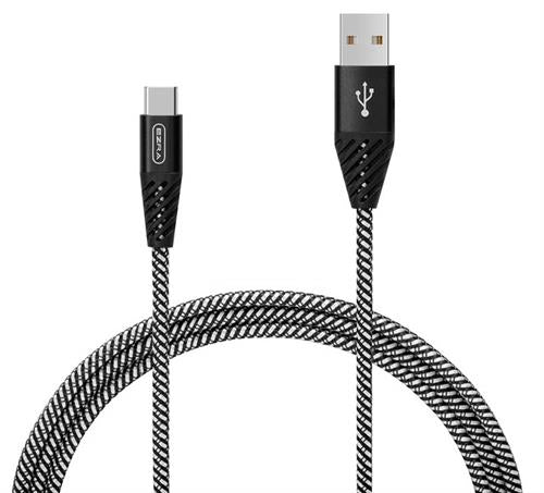 Ezra UsbA To TypeC 3A 1meter Fast Charging Black Braided