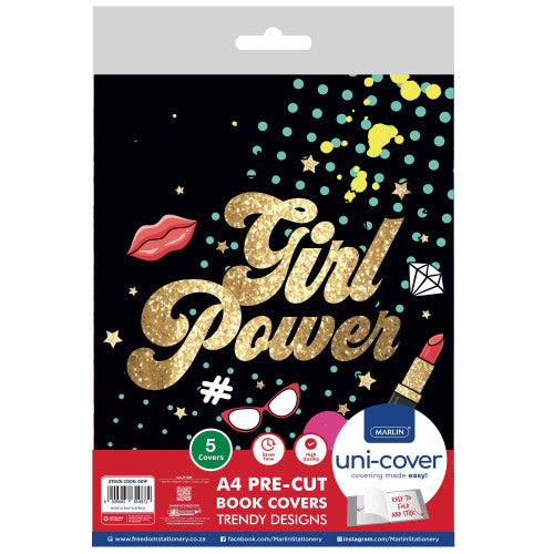 Marlin A4 PreCut Book Cover Girl Power 5pack - image 2