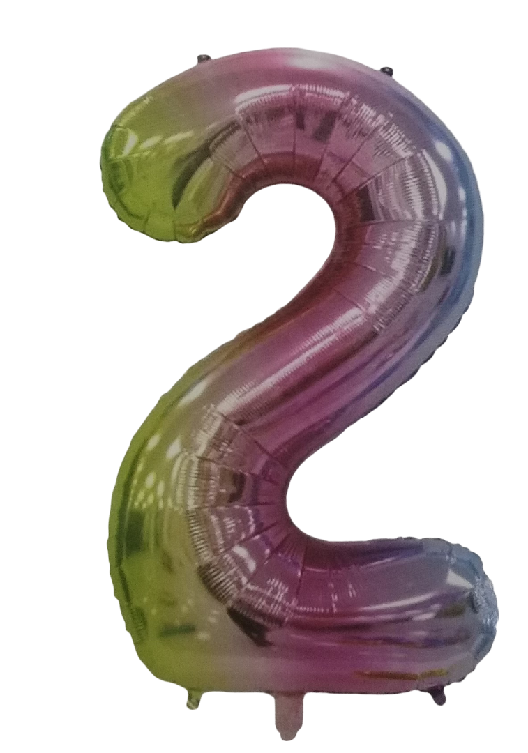 Casey 102cm Rainbow Balloon Number 2