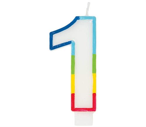 Casey 7cm Multicolor Numerical Birthday Candle Nr.1 Retail