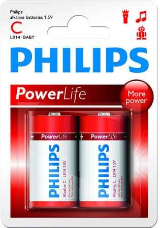 Philips PowerLife Battery LR14P2B C Alkaline