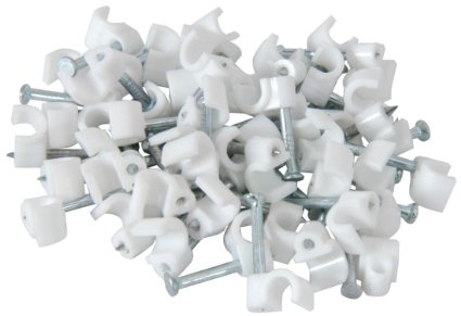 Noble Round Cable Clips 10mm White 100 Pieces per pack