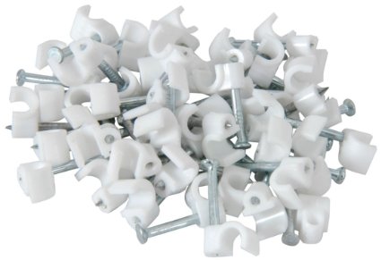 Noble Round Cable Clips 8mm White 100 Pieces per pack