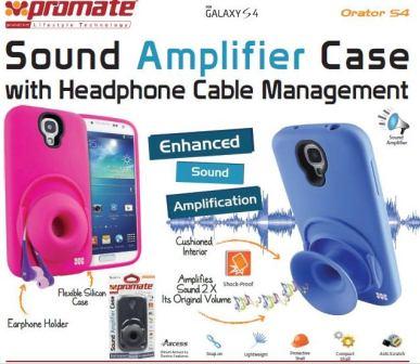 Promate Orator S4 Sound Amplifier Case Samsung Galaxy S4 Blue