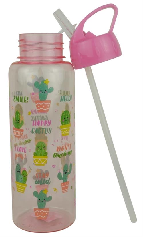 Casey FlipTop 1 Litre Plastic Water Bottle Pink