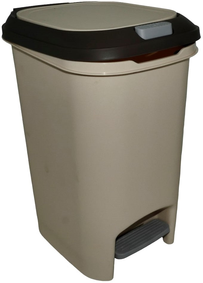 Casey 20 Litre Step On Pedal Waste Bin Beige And Brown - image 2