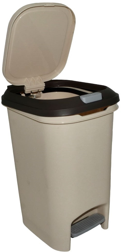 Casey 10 Litre Step On Pedal Waste Bin Beige And Brown - image 2