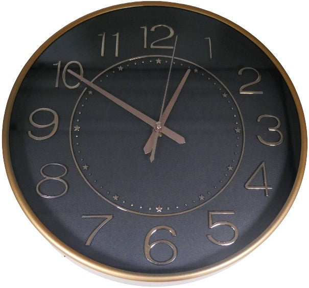 Casey Analog 30cm Round Face Rose Gold Black Wall Watch
