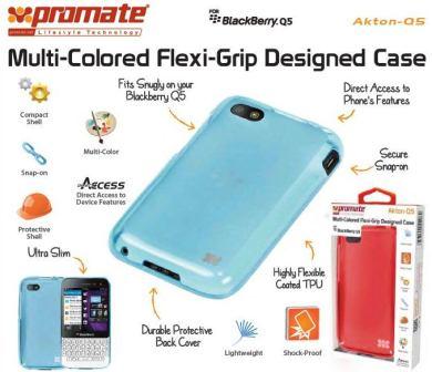 Promate Black  Akton-Q5 Blackberry Q5  flexi-grip case