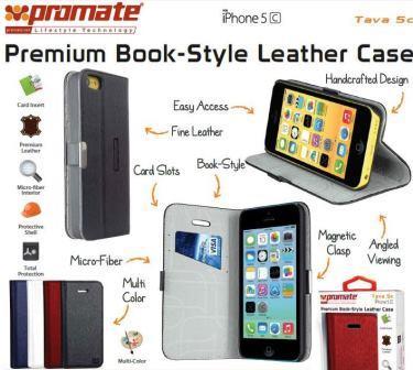 Promate Blue Tava 5C Book-Style Flip Case