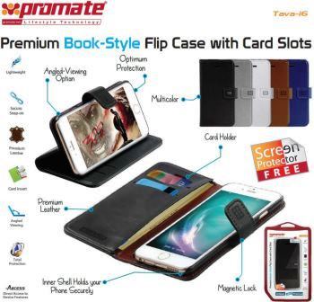 Promate Grey Tava-i6 Premium Book-Style Flip Case